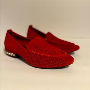 Jeffrey Campbell | Barnett Studded Red Suede Loafer size 7.5